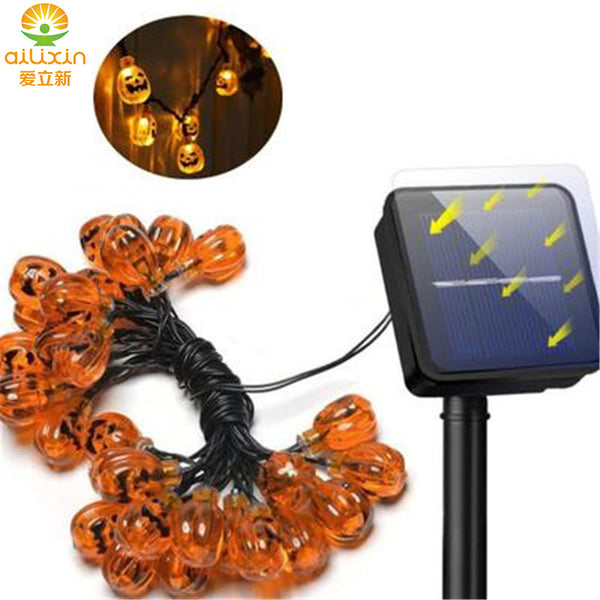 Halloween solar pumpkin light string skull ghost garden lawn decoration light string led halloween light string