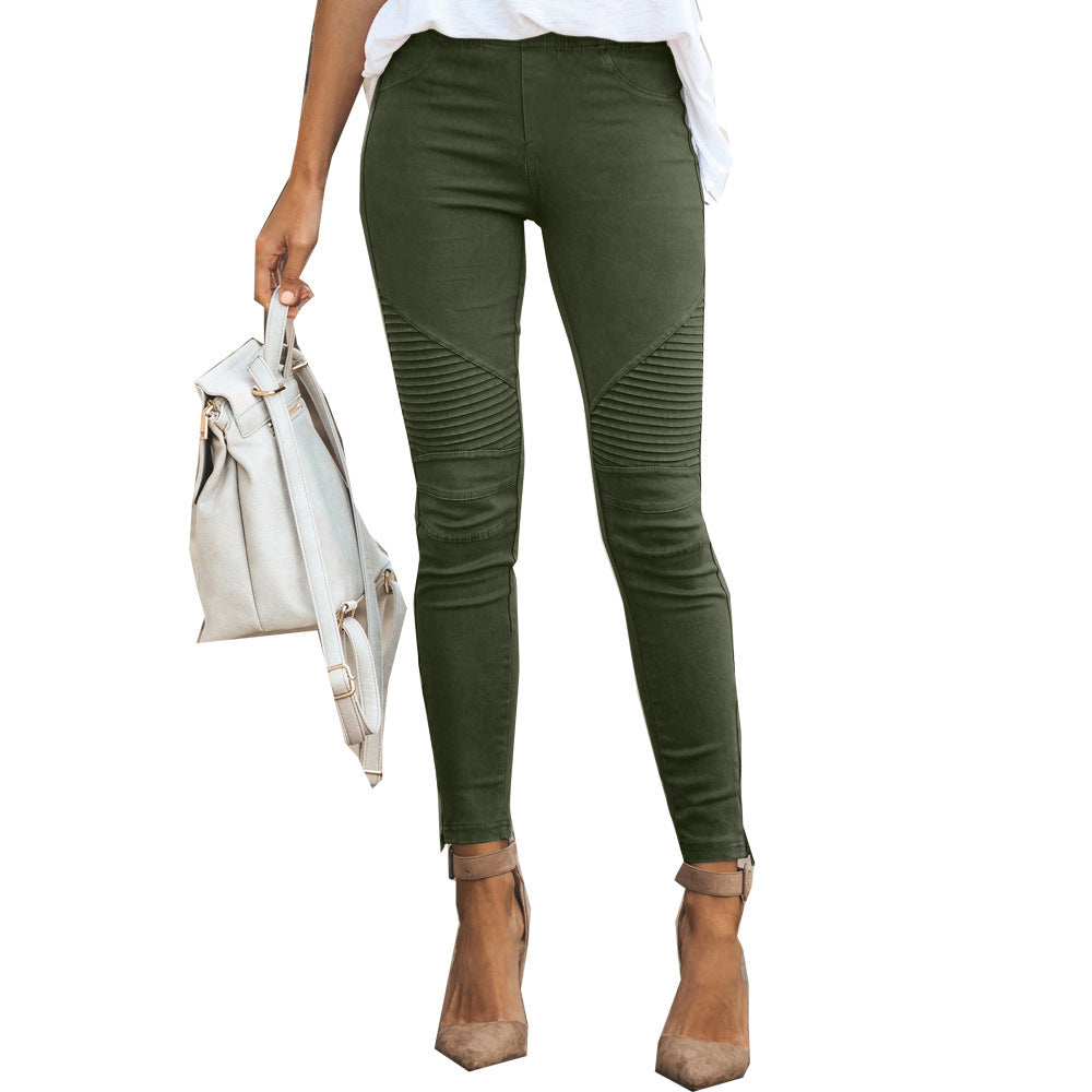 Wish  hot-selling casual pants: european and american women's skinny jeans, pencil pants, and stretch leggings
