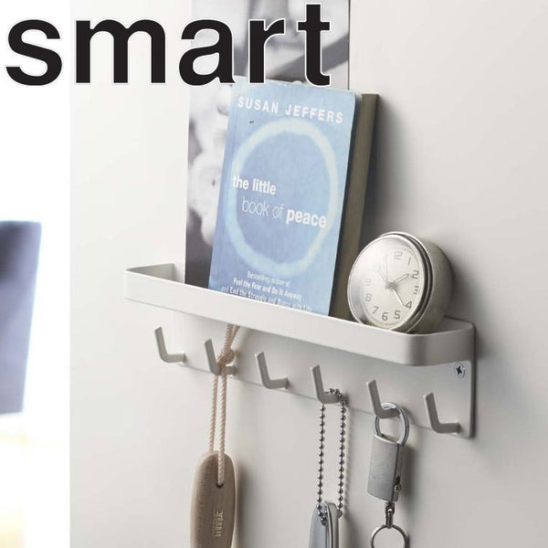 Wall-mounted key storage rack, entrance bedroom bathroom non-punching magnetic door rear shelf row hook