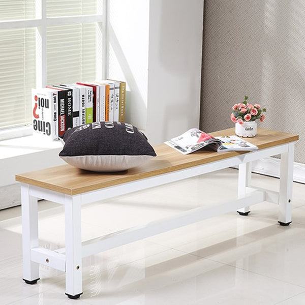 Steel and wood bench changing room footstool waiting area living room large bench bench shoe store shoe changing stool reinforcement spot