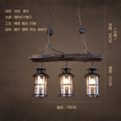 American rural retro boat wood chandelier industrial style creative nostalgic bar decoration manga coffee restaurant wood lighting