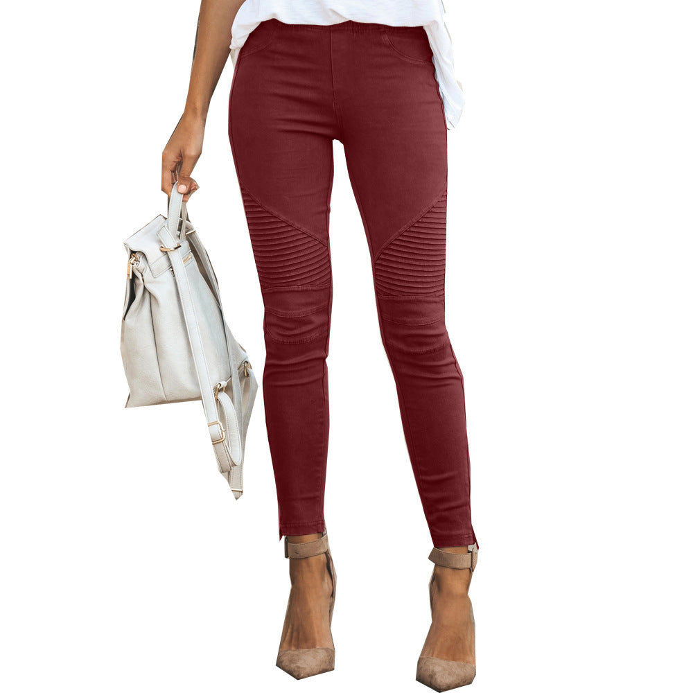 Wish  hot-selling casual pants: european and american women's skinny jeans, pencil pants, and stretch leggings
