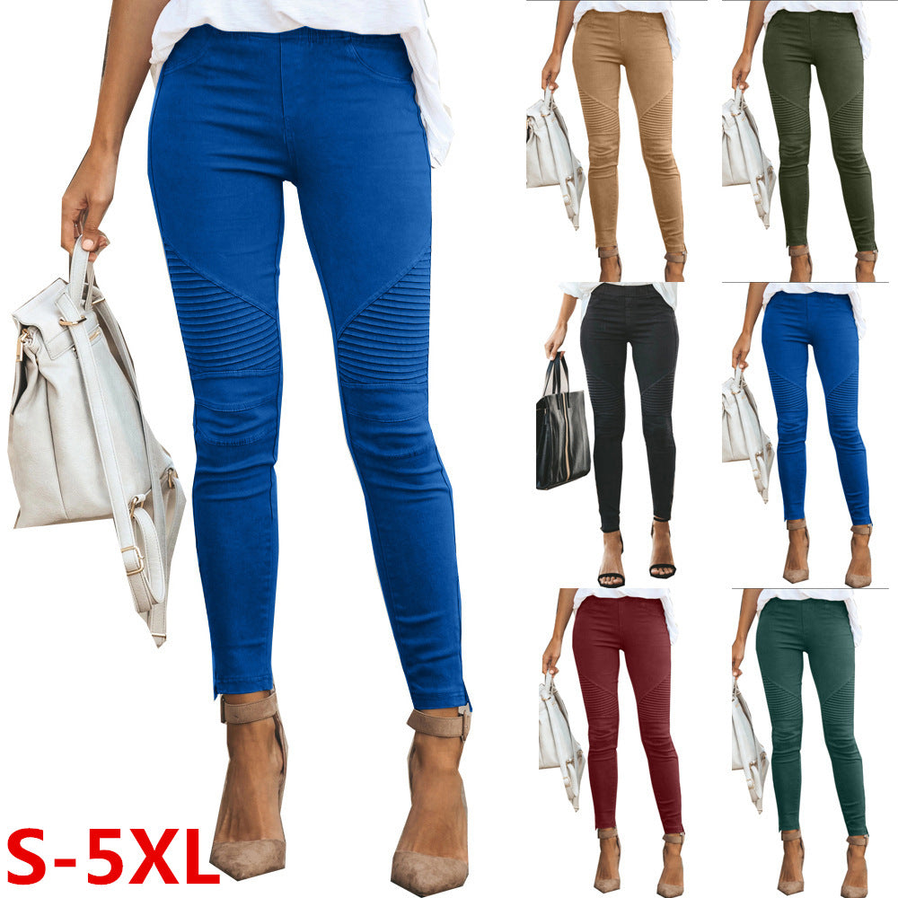 Wish  hot-selling casual pants: european and american women's skinny jeans, pencil pants, and stretch leggings