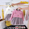 Girls' trendy outfit set: 2020 new style baby girl knitted cardigan and tulle skirt princess two-piece set
