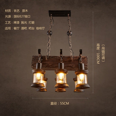 American rural retro boat wood chandelier industrial style creative nostalgic bar decoration manga coffee restaurant wood lighting