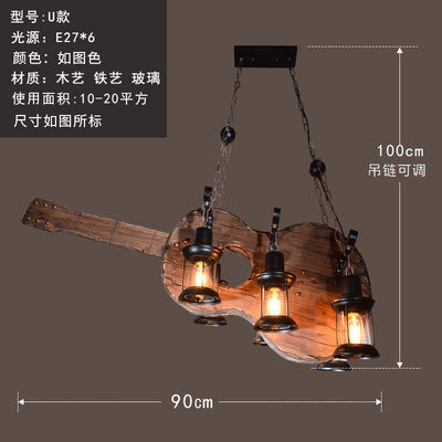 American rural retro boat wood chandelier industrial style creative nostalgic bar decoration manga coffee restaurant wood lighting