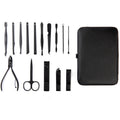 Wholesale stainless steel black nail clippers & nail scissors 18-piece set - beauty & manicure nail care tool kit