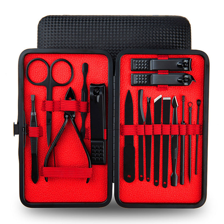 Wholesale stainless steel nail clippers pedicure knife trimming nail nippers nail scissors set 7-piece manicure tool kit