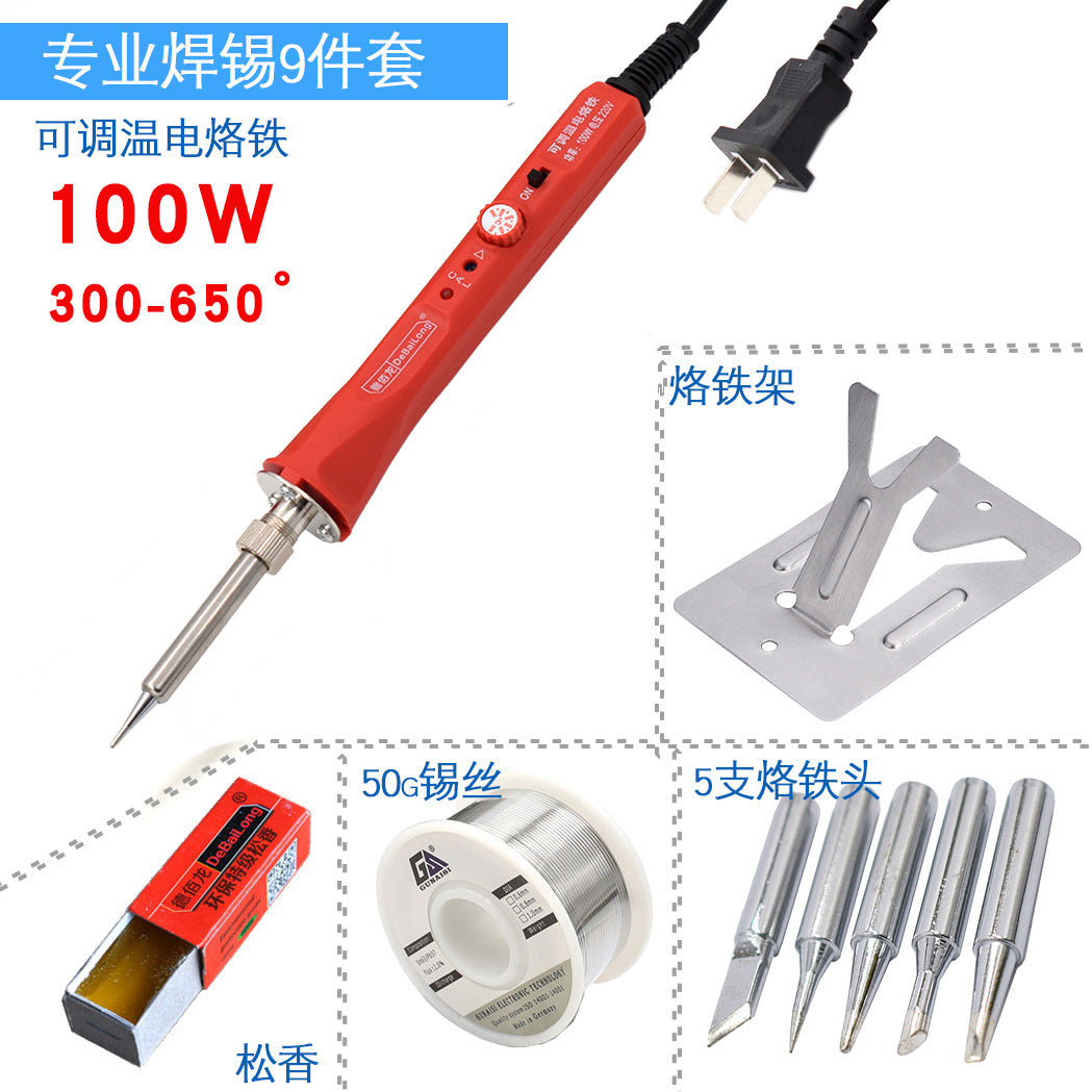 100W red temperature control electric soldering iron with lamp, with temperature calibration function, the temperature is as high as red