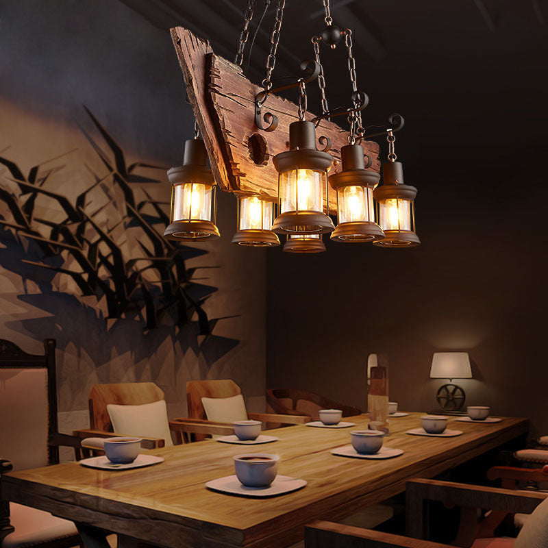 American rural retro boat wood chandelier industrial style creative nostalgic bar decoration manga coffee restaurant wood lighting