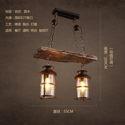 American rural retro boat wood chandelier industrial style creative nostalgic bar decoration manga coffee restaurant wood lighting