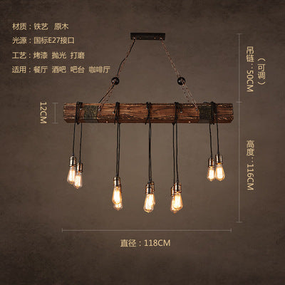 American rural retro boat wood chandelier industrial style creative nostalgic bar decoration manga coffee restaurant wood lighting