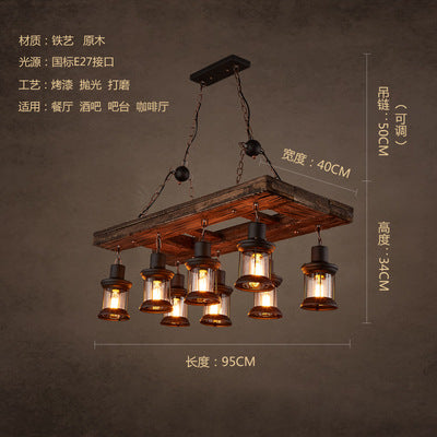 American rural retro boat wood chandelier industrial style creative nostalgic bar decoration manga coffee restaurant wood lighting