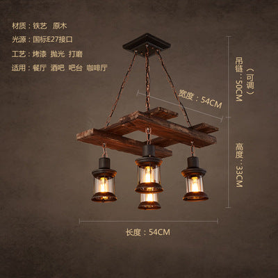 American rural retro boat wood chandelier industrial style creative nostalgic bar decoration manga coffee restaurant wood lighting