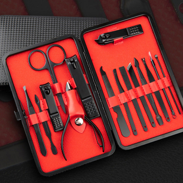 Wholesale stainless steel nail clippers pedicure knife trimming nail nippers nail scissors set 7-piece manicure tool kit