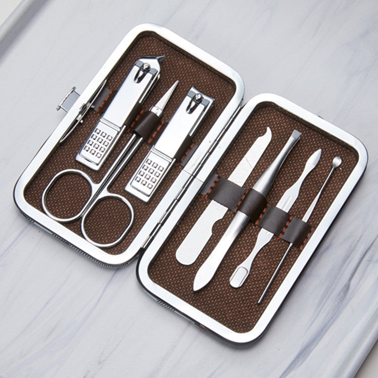 New premium stainless steel nail clipper set - 7 piece manicure & pedicure tool kit