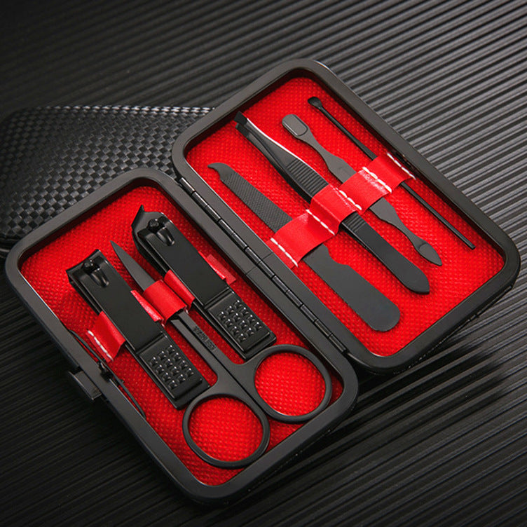 Wholesale stainless steel nail clippers pedicure knife trimming nail nippers nail scissors set 7-piece manicure tool kit