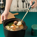 Ready-to-ship wholesale ceramic and stainless steel kitchenware: soup ladles, skimmers, cooking spoons, spatulas, stainless steel strainers, and hot pot spoons