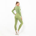 Customizable seamless yoga set for women - crescent fit, stretchy, long sleeve running & fitness activewear
