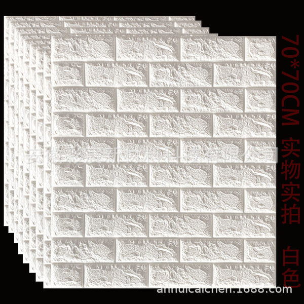 Wall sticker wallpaper wholesale 3D three-dimensional background wallpaper kindergarten bedroom anti-collision soft bag self-adhesive foam xpe customization