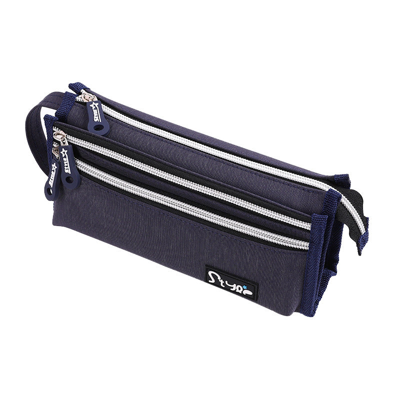 Simple and multi-functional high school boy pencil case large capacity four-layer Japanese and Korean stationery box   e-commerce pencil case