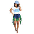 S3852 cross-border wholesale fashionbest selling tassel brushed denim shorts women's jeans casualstraight-leg pants