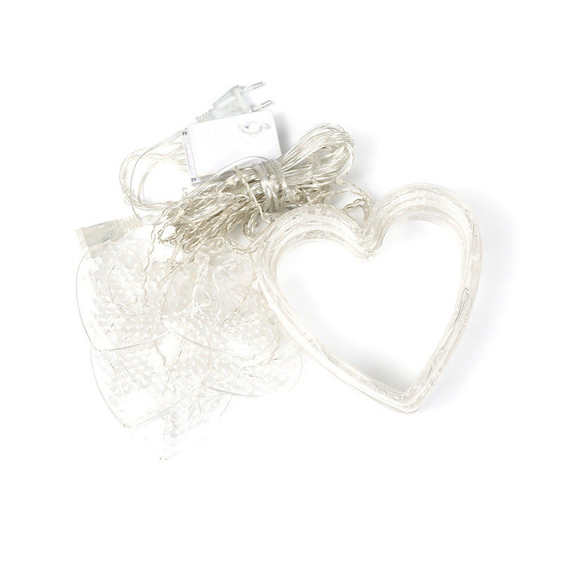 LED ice bar love curtain light, heart-shaped atmosphere lantern birthday party room decoration flash string