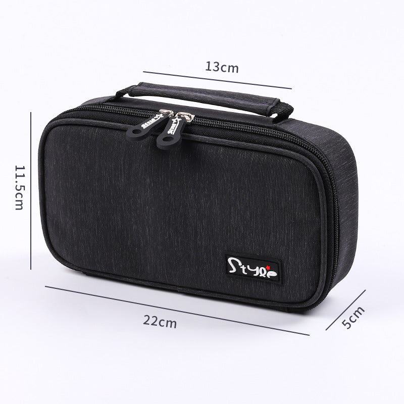 Simple Korean version multi-functional pencil case large capacity portable stationery box canvas solid color   e-commerce