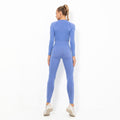 fashion seamless yoga suit women's crescent tight elastic long sleeves running fitness sports suit women