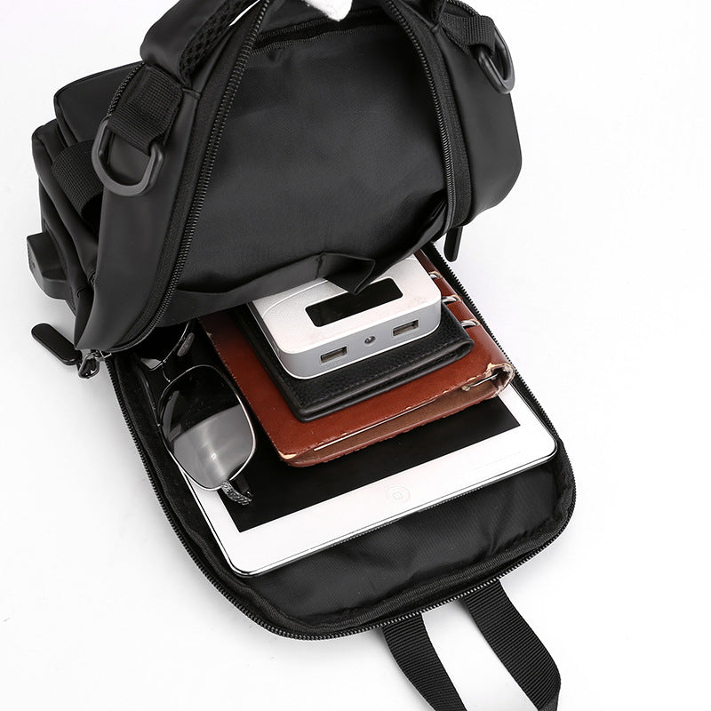 New men's Korean version trendy breast bag outdoor casual waterproof shoulder messenger bag large capacity simple backpack