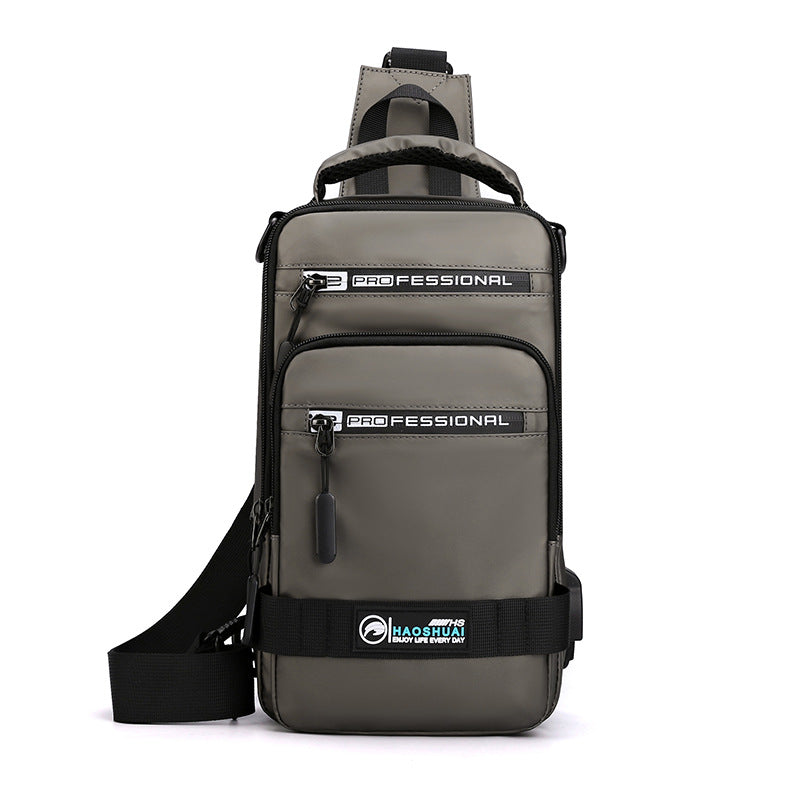 New men's Korean version trendy breast bag outdoor casual waterproof shoulder messenger bag large capacity simple backpack