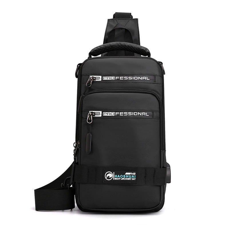 New men's Korean version trendy breast bag outdoor casual waterproof shoulder messenger bag large capacity simple backpack