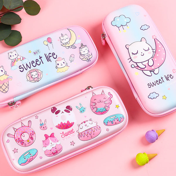 Tong Zhuo girl cute EVA pencil case primary school student cartoon large capacity stationery case multi-functional girls pencil case