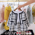 2020 autumn new arrivals: adorable girls' outfit set - stylish girls' set with chanel-inspired jacket + dress