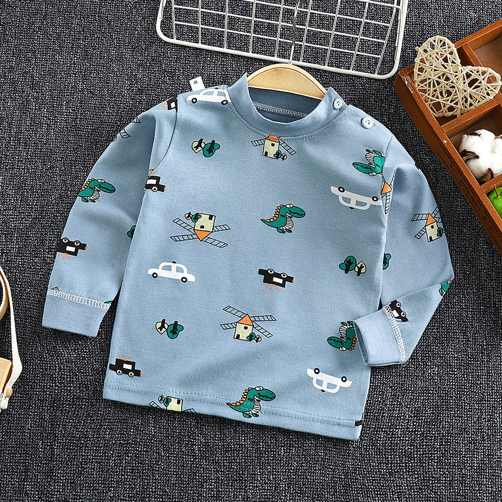 Dropshipping children's spring/autumn long-sleeve t-shirt, baby pure cotton undershirt, korean style infant top for boys and girls
