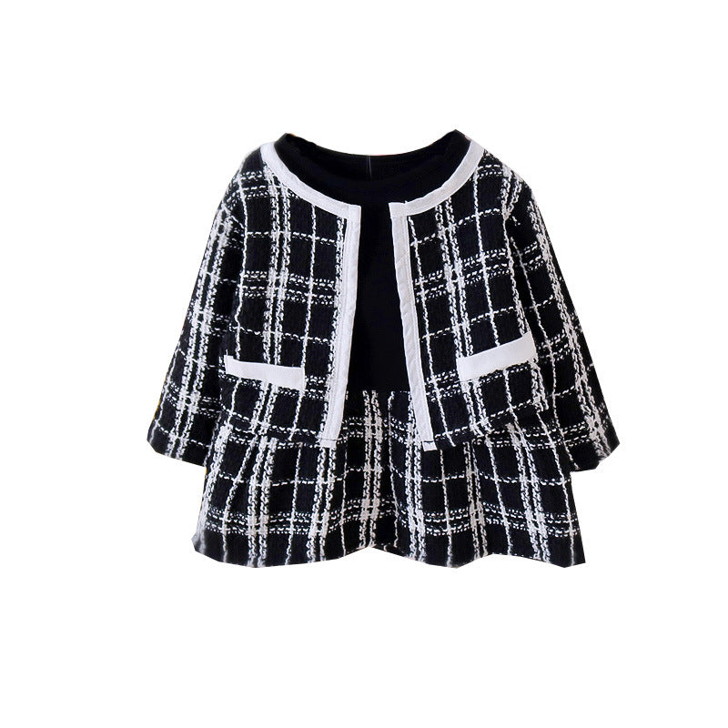2020 autumn new arrivals: adorable girls' outfit set - stylish girls' set with chanel-inspired jacket + dress