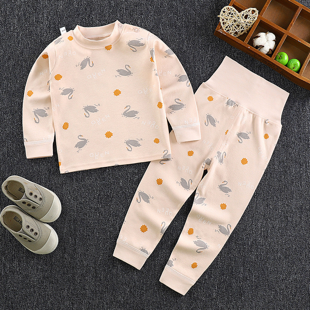 Spring & fall children's clothing kids high waist belly protection pants suit baby pure cottonintimates boys and girls autumn clothes and long trousers one piece dropshipping