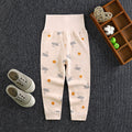 Spring & fallkids pants pure cotton baby high waist belly protection pants boys and girls bottom pants infant sleeping pants can be opened