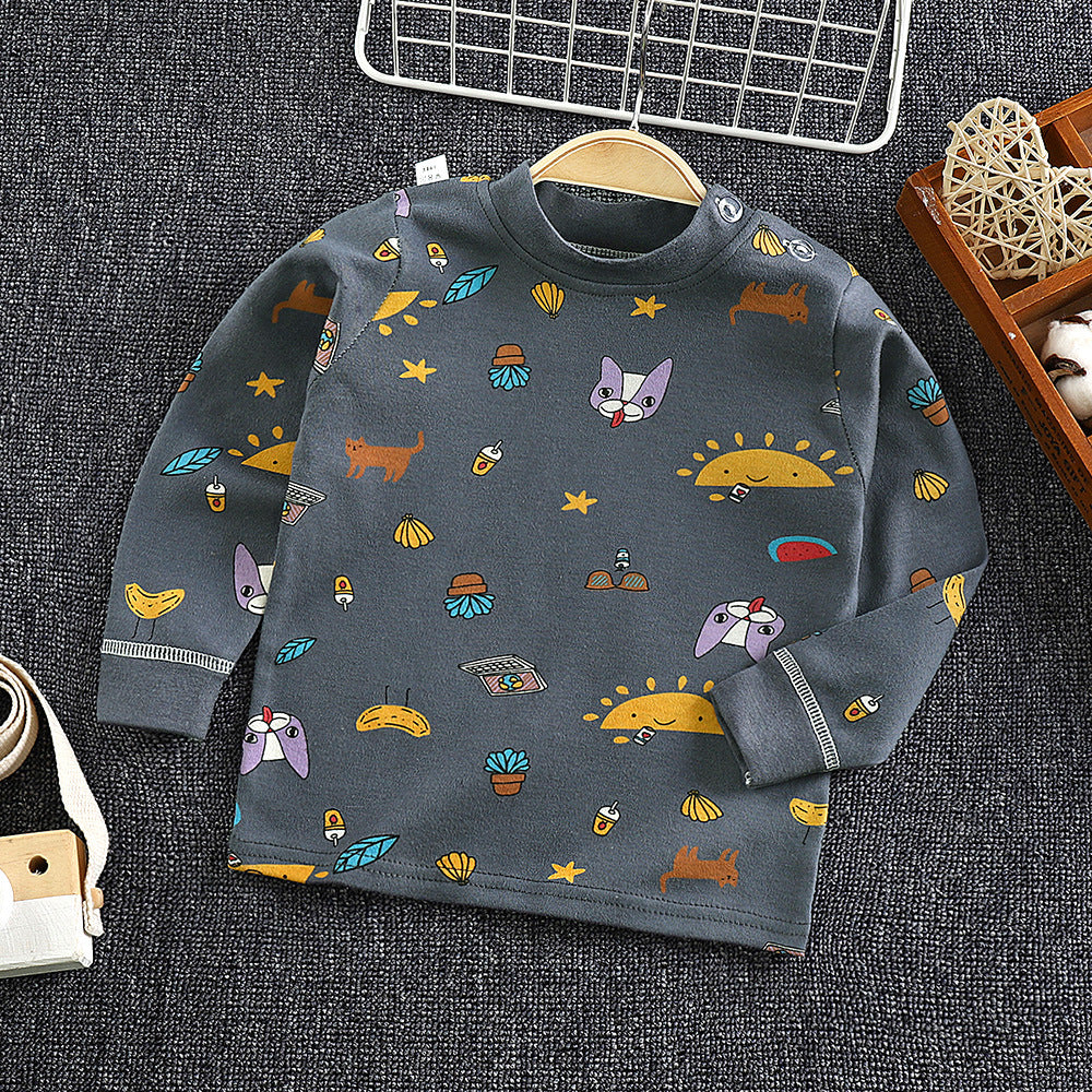 Dropshipping children's spring/autumn long-sleeve t-shirt, baby pure cotton undershirt, korean style infant top for boys and girls