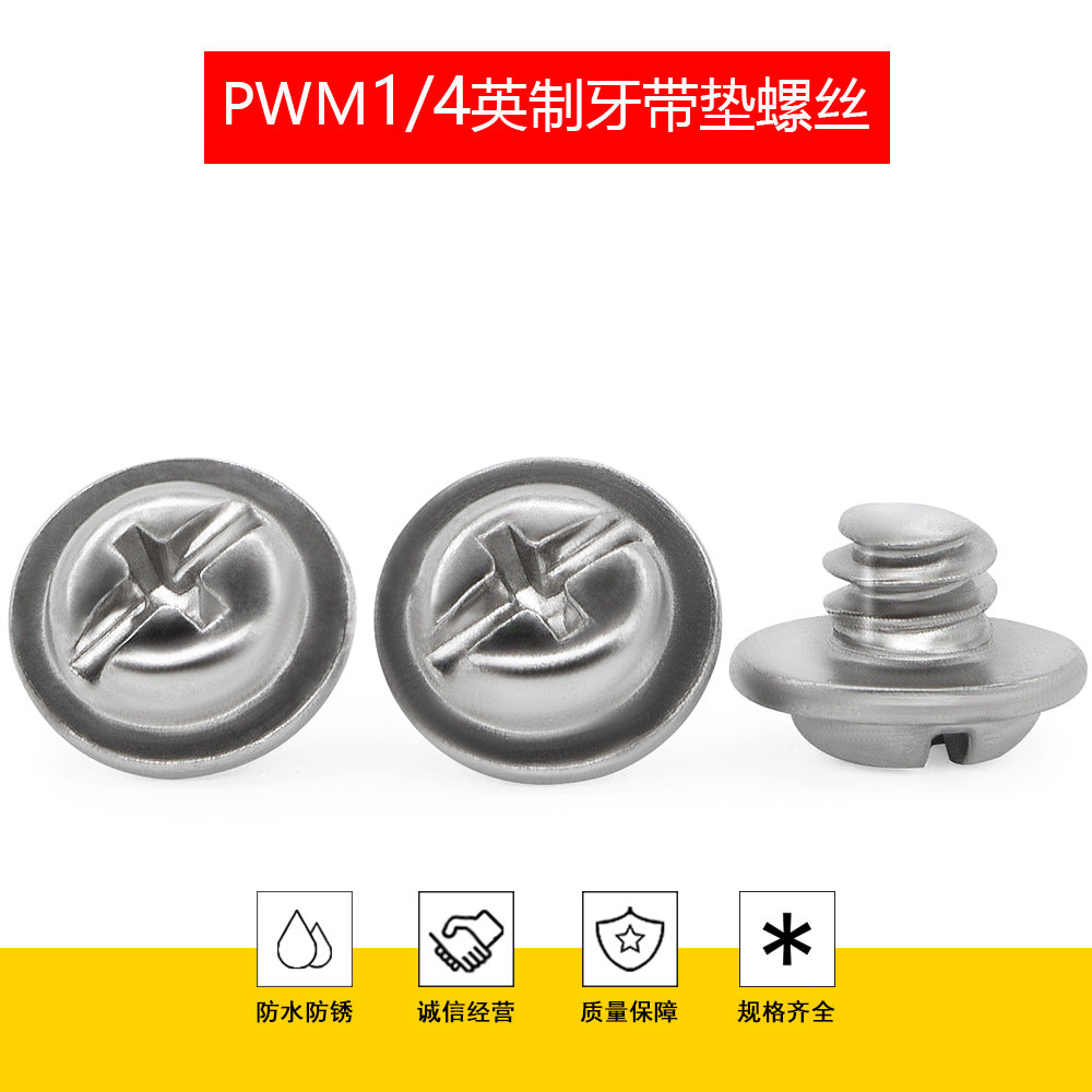 Manufacturer Cross round head padded screw PWM1/4 inch tooth padded large meson security camera spot wholesale