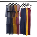 new european and american style plus size women's evening gown - elegant mesh cutout two-piece polka dot dress