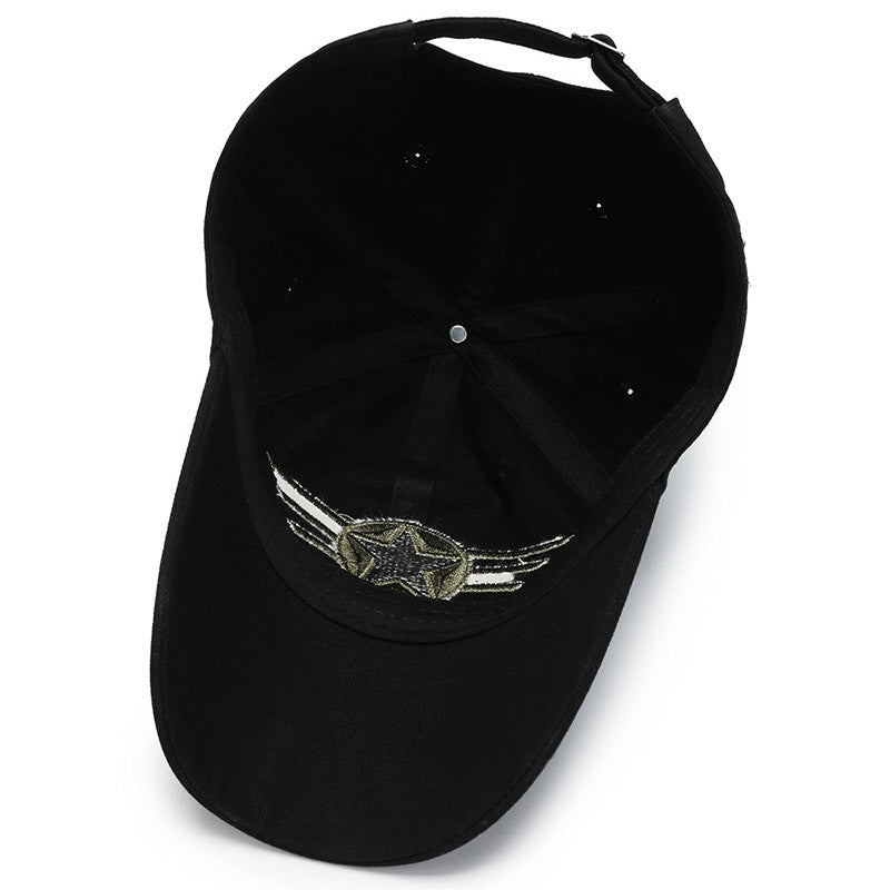 2025 new spring and summer five-star camouflage hat men's trend baseball cap fashion sunscreen visor military training cap