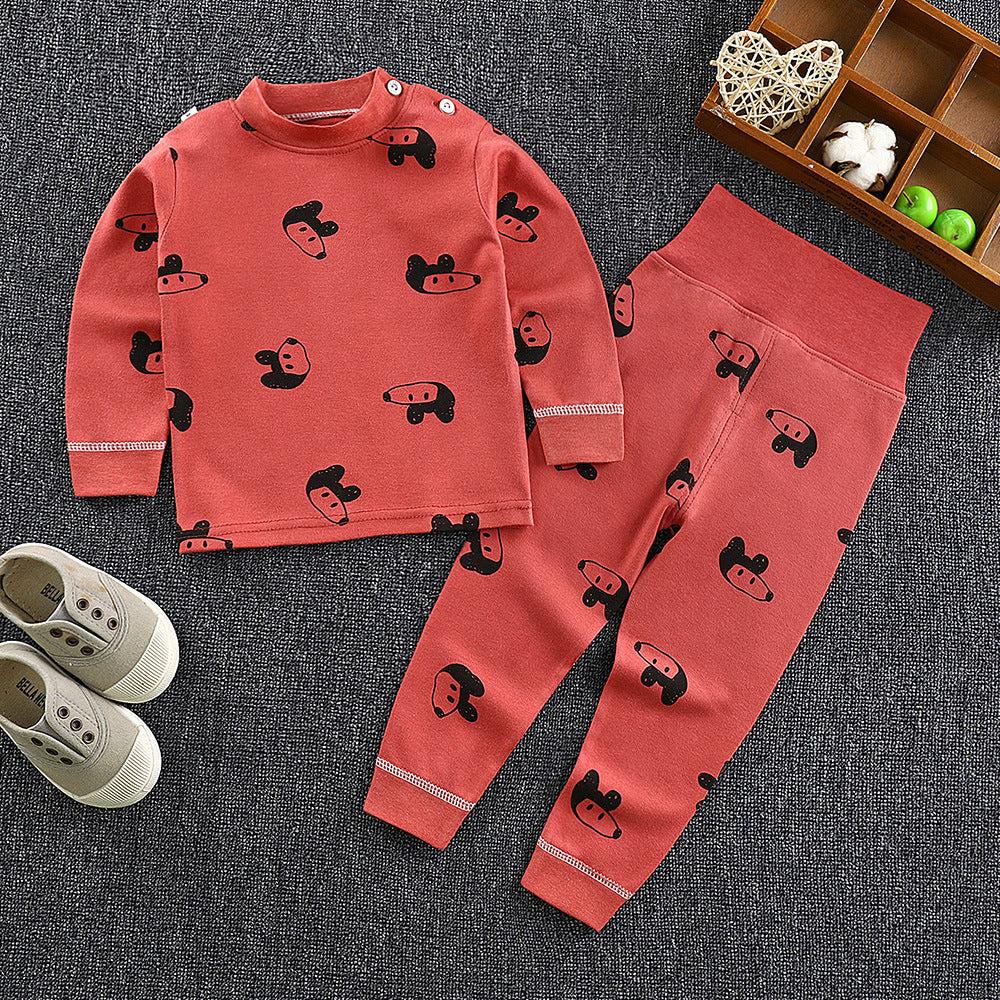 Spring & fall children's clothing kids high waist belly protection pants suit baby pure cottonintimates boys and girls autumn clothes and long trousers one piece dropshipping