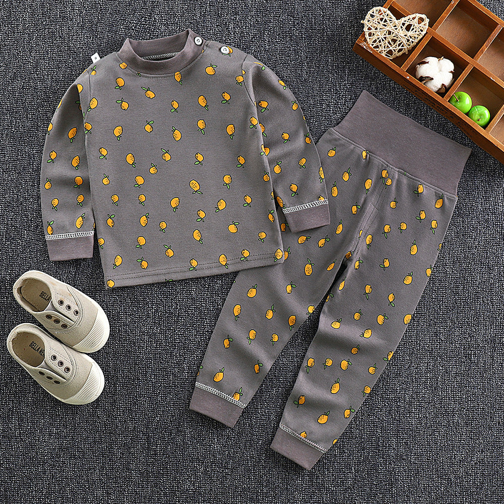 Spring & fall children's clothing kids high waist belly protection pants suit baby pure cottonintimates boys and girls autumn clothes and long trousers one piece dropshipping