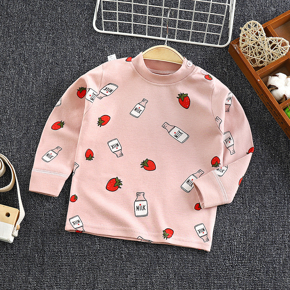 Dropshipping children's spring/autumn long-sleeve t-shirt, baby pure cotton undershirt, korean style infant top for boys and girls