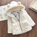 Girls' autumn new arrivals winter faux fur jacket solid color thickened cotton-padded coat fluffy cotton-padded jacket with ear flap hood