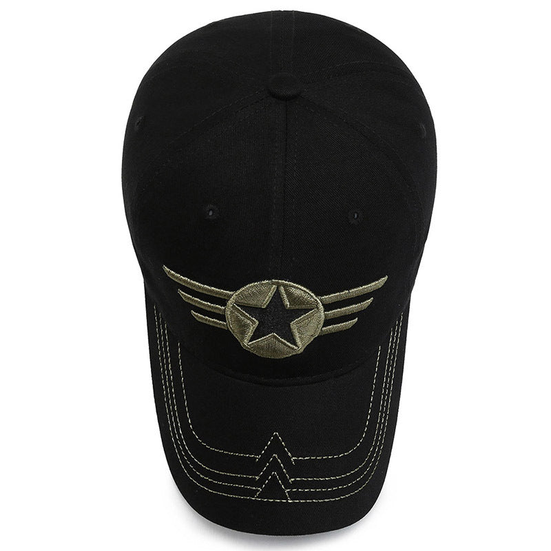2025 new spring and summer five-star camouflage hat men's trend baseball cap fashion sunscreen visor military training cap