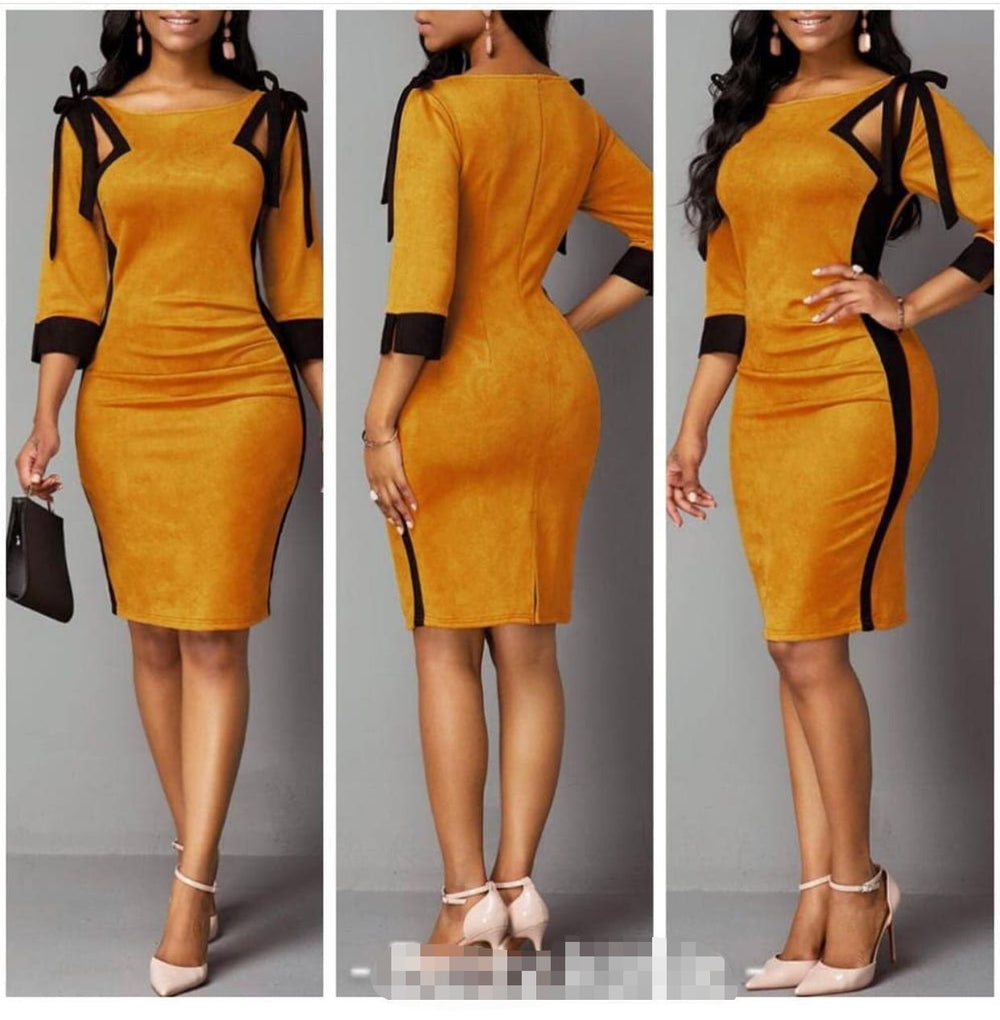 african plus size women's clothing on :  round neck black drawstring tie-up hollow-out flocked fabric dress