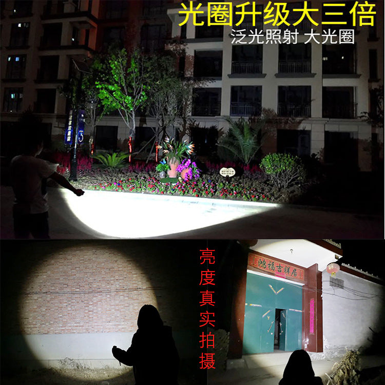 Cross-border LED flashlight charging zoom aluminum alloy outdoor waterproof strong light flashlight DC charging flashlight