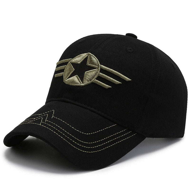 2025 new spring and summer five-star camouflage hat men's trend baseball cap fashion sunscreen visor military training cap